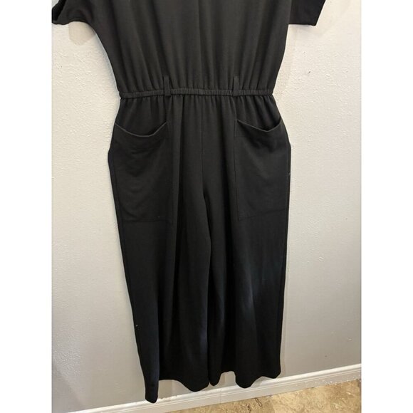 Max Studio Wide Leg Jumpsuit Short Sleeve Knit Stretchy Size Medium - Picture 5 of 15